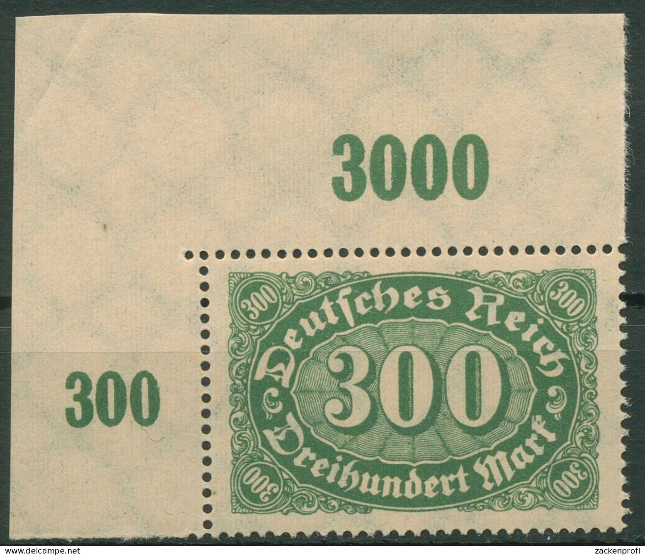 Deutsches Reich 1922/23 Ziffern Plattendruck 249 P OR Ecke 1postfrisch - Nuovi