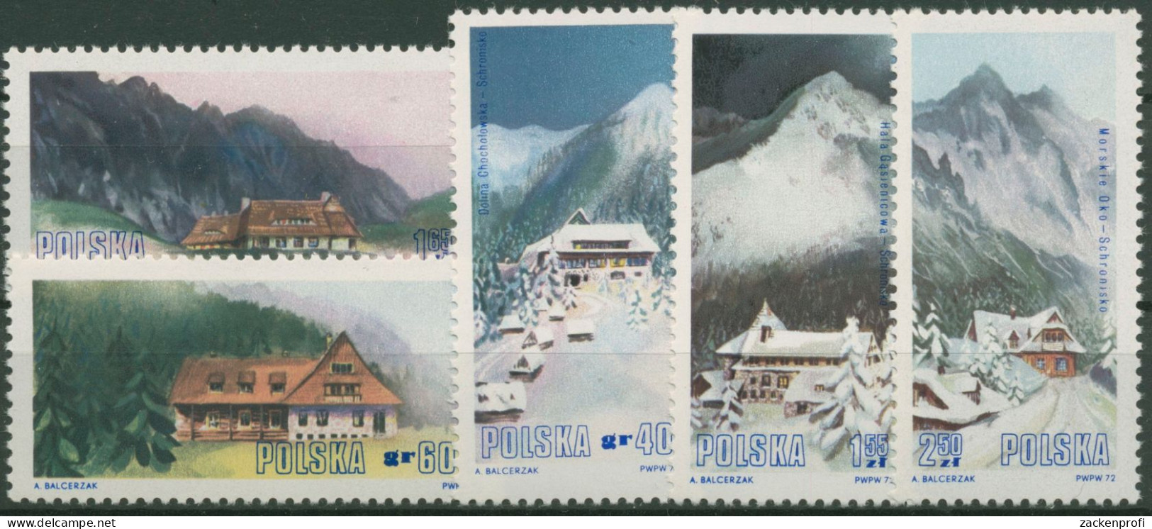 Polen 1972 Gebirge Schutzhütten 2204/08 Postfrisch - Ungebraucht