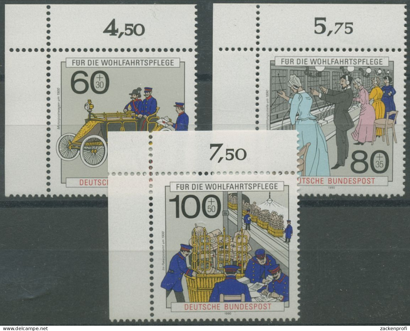 Bund 1990 Post Und Telekommunikation 1474/76 Ecke 1 Oben Links Postfrisch (E755) - Unused Stamps