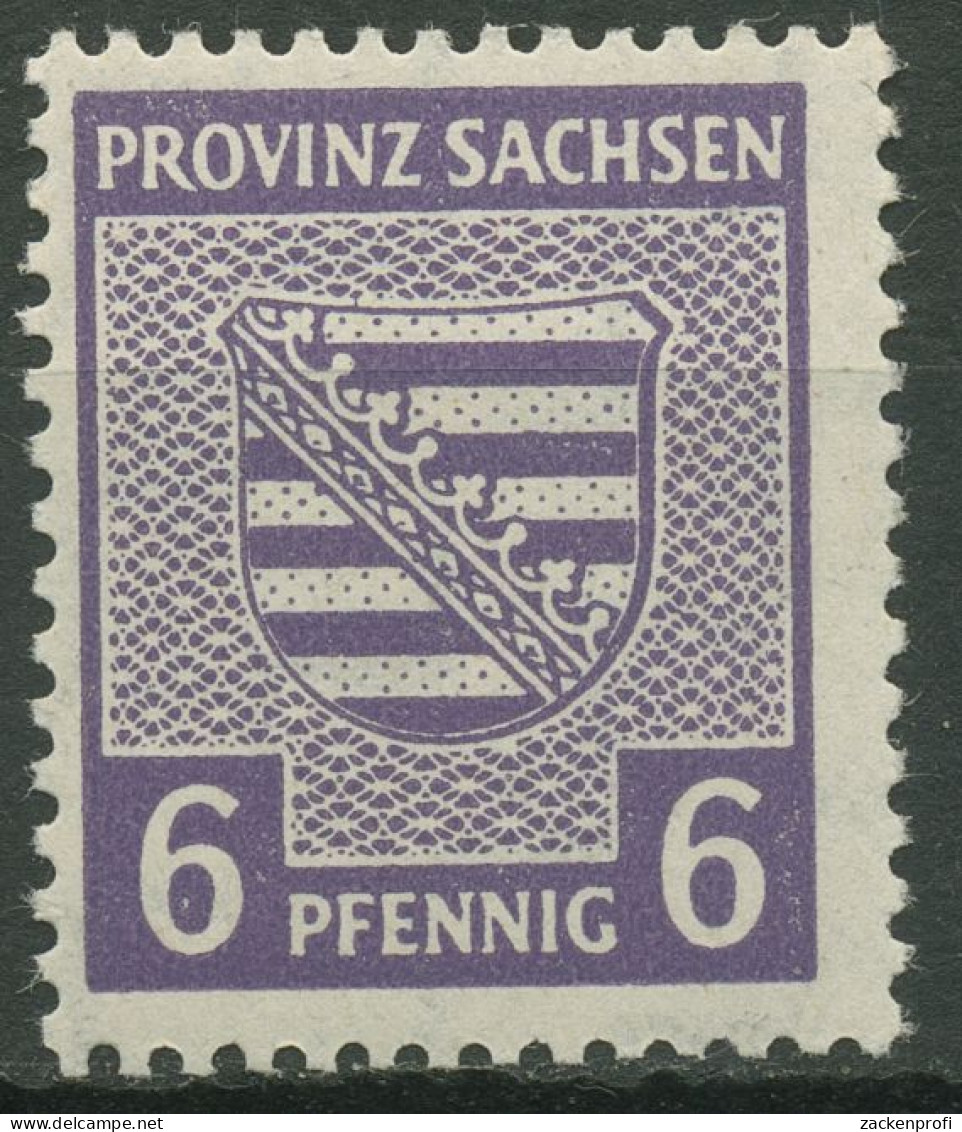 SBZ Provinz Sachsen 1945 Wappen Dunkelgrauviolett 76 X C Postfrisch Geprüft - Andere & Zonder Classificatie