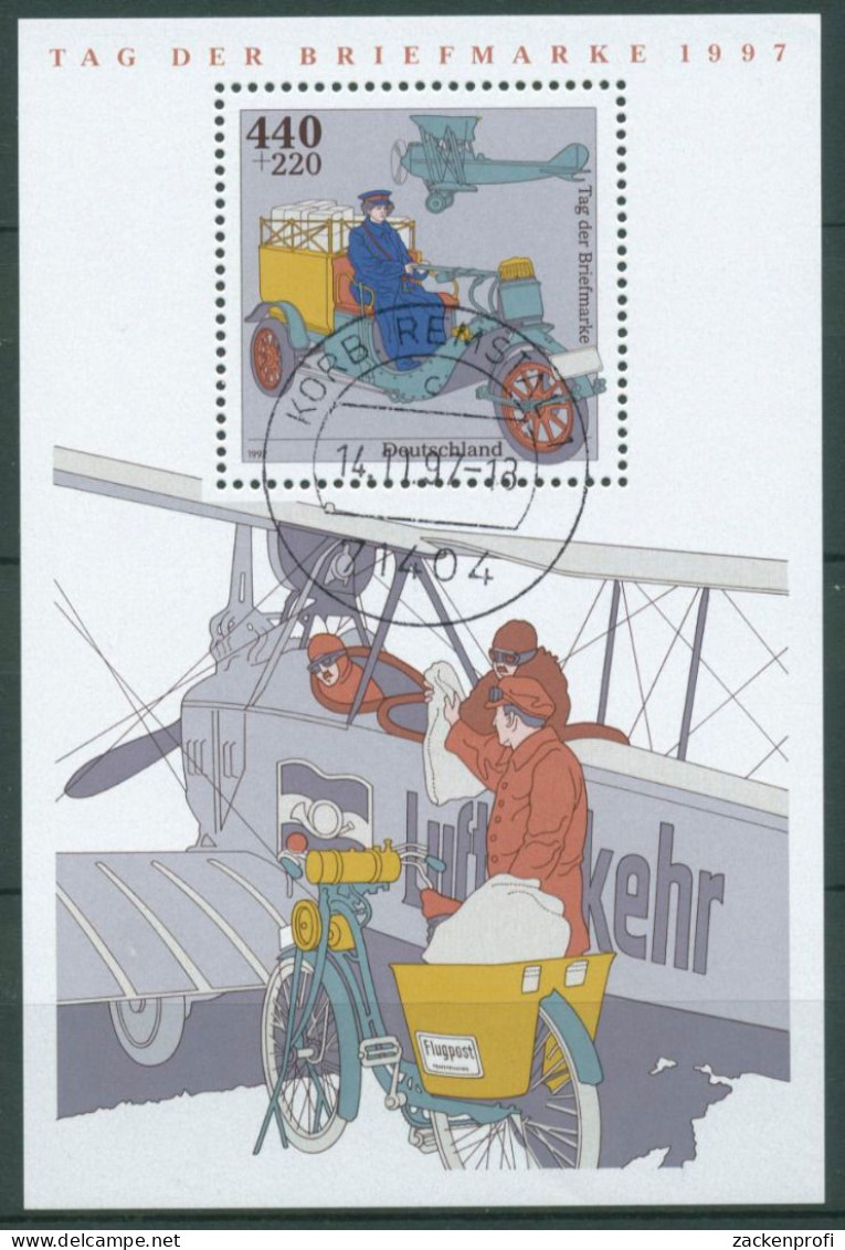 Bund 1997 Tag Der Briefmarke Flugzeug Postauto Block 41 Gestempelt (C98756) - Sonstige & Ohne Zuordnung