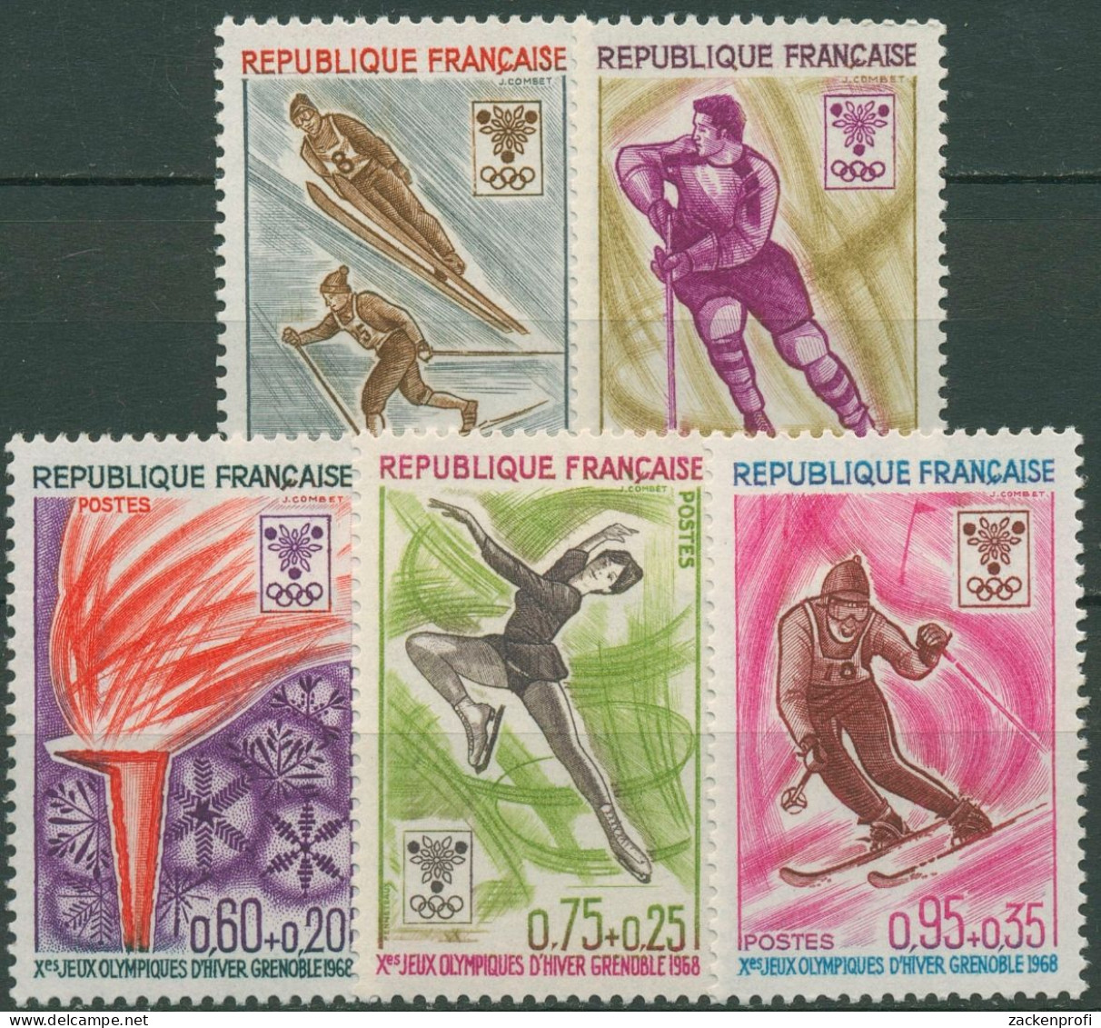 Frankreich 1968 Olympia Winterspiele Grenoble 1610/14 Postfrisch - Unused Stamps