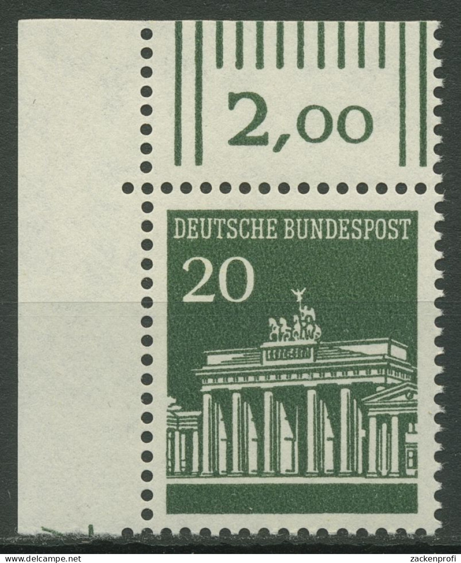 Bund 1966 Brandenburger Tor Bogenmarken 507 Ecke 1 Postfrisch - Ungebraucht