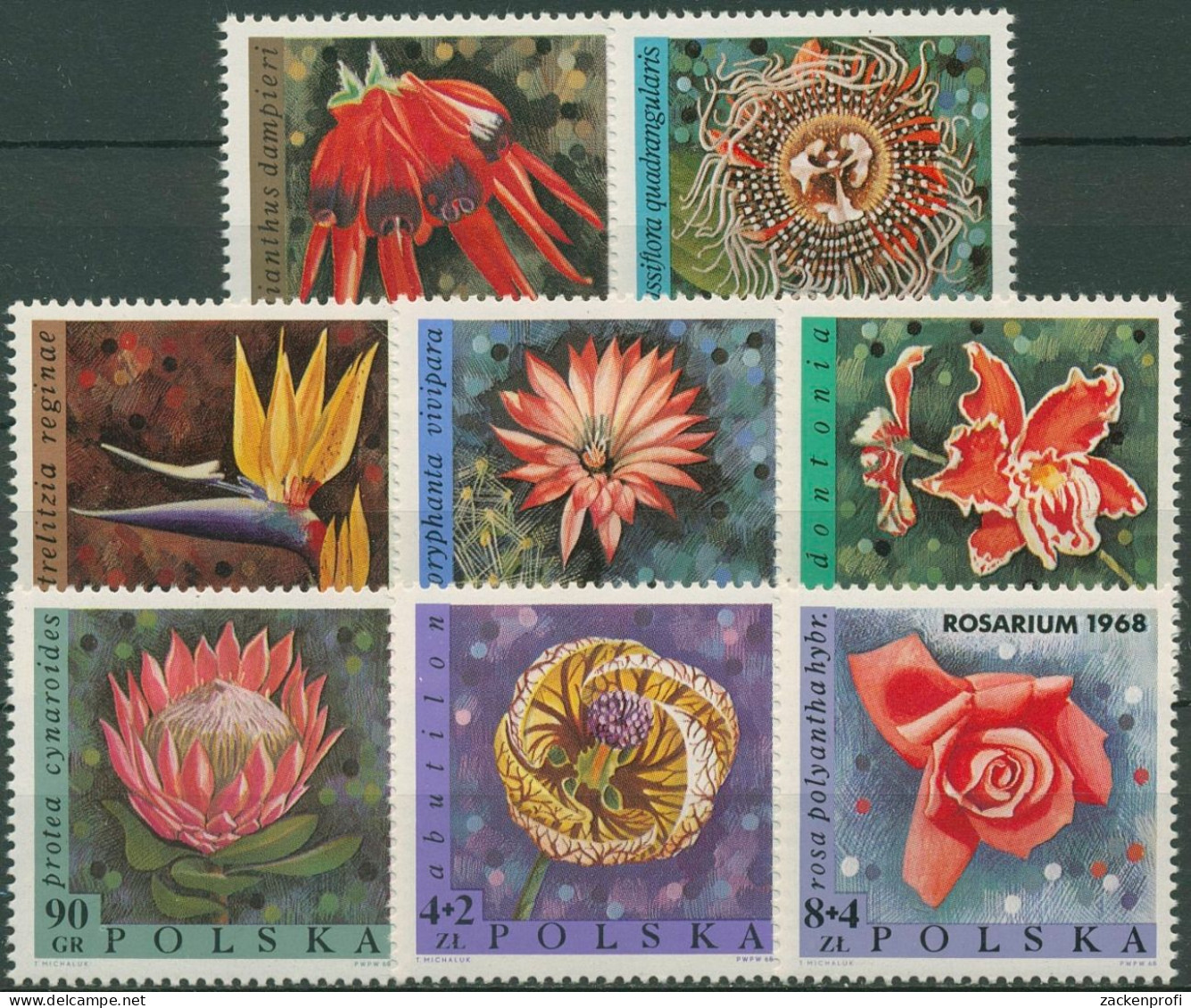 Polen 1968 Pflanzen Blumen-/Kakteen-Ausstellung 1836/43 Postfrisch - Unused Stamps
