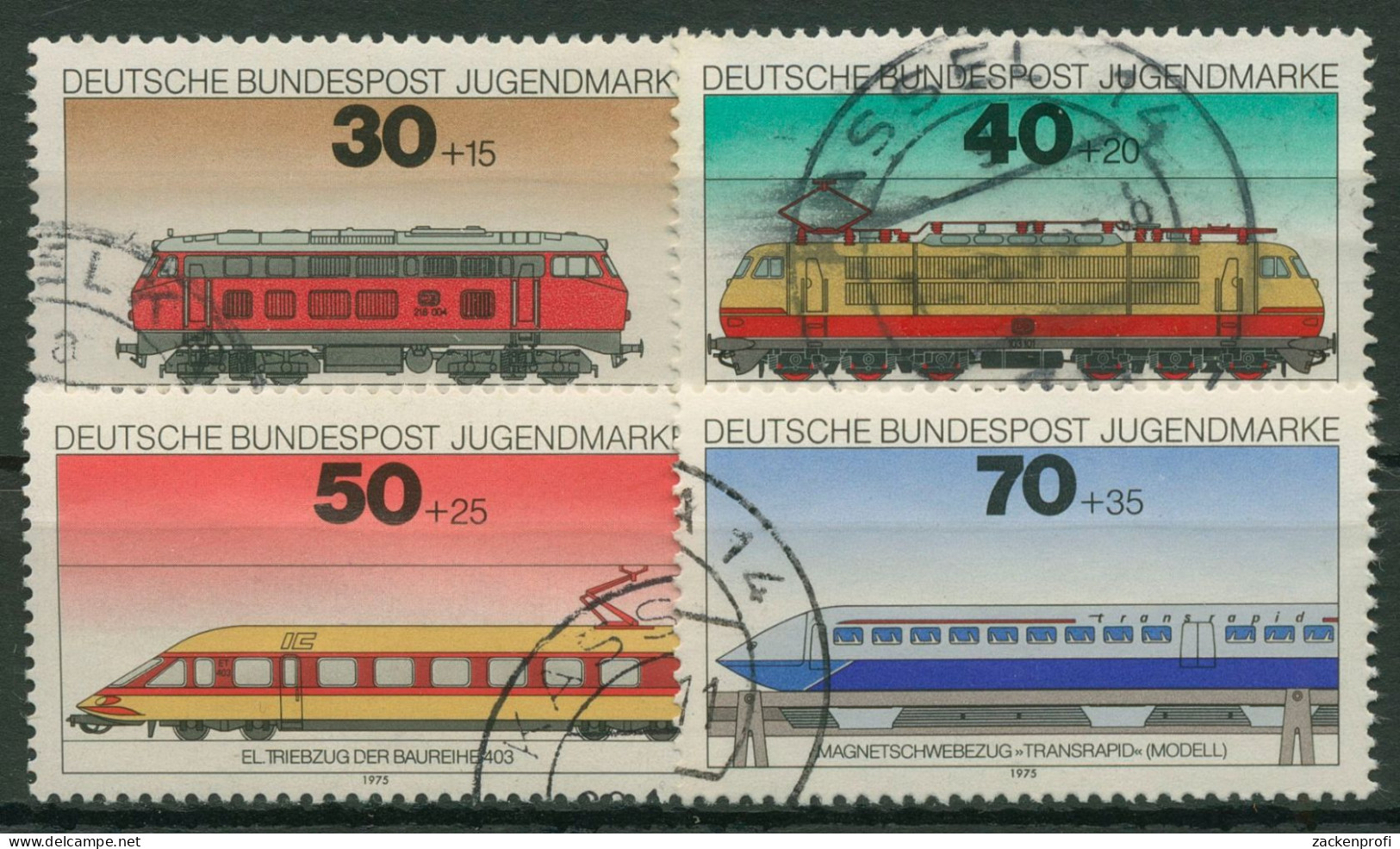 Bund 1975 Jugend: Lokomotiven 836/39 Gestempelt - Oblitérés