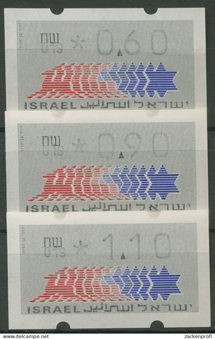Israel ATM 1990 Hirsch Automat 019 Porto-Satz 3 Werte ATM 3.4.19 S 2 Postfrisch - Vignettes D'affranchissement (Frama)