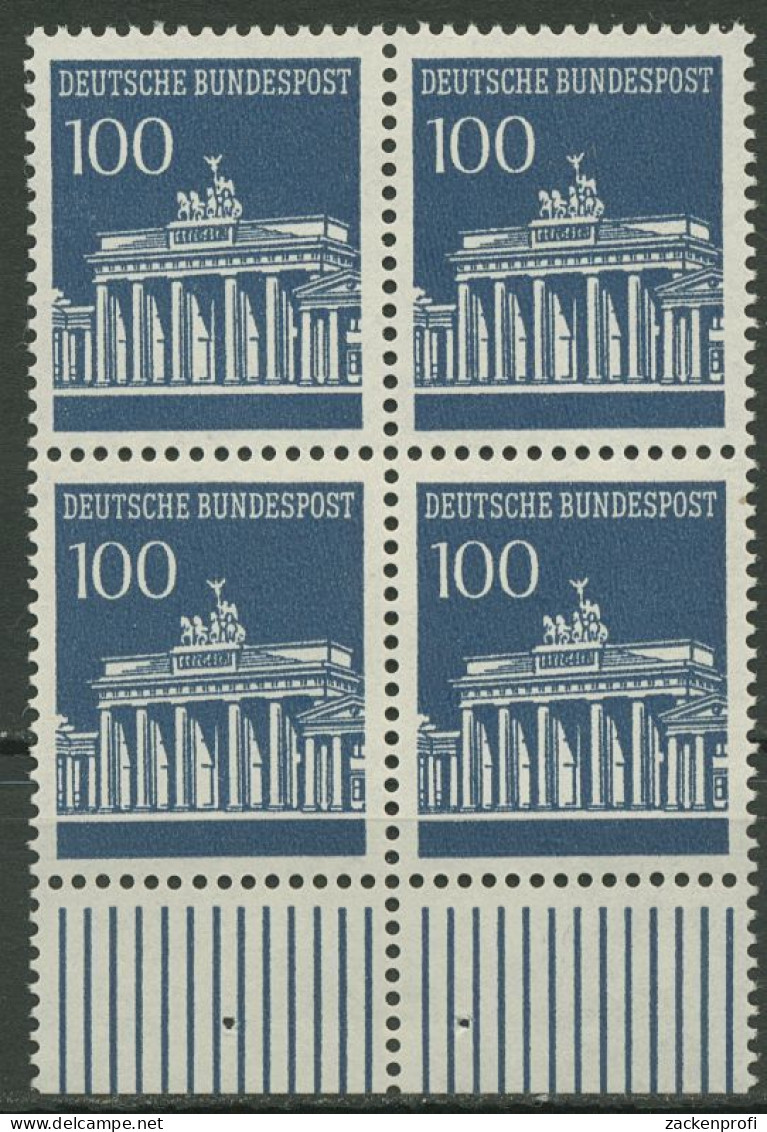 Bund 1966 Brandenburger Tor Mit Unterrand 510 4er-Block UR Postfrisch - Unused Stamps