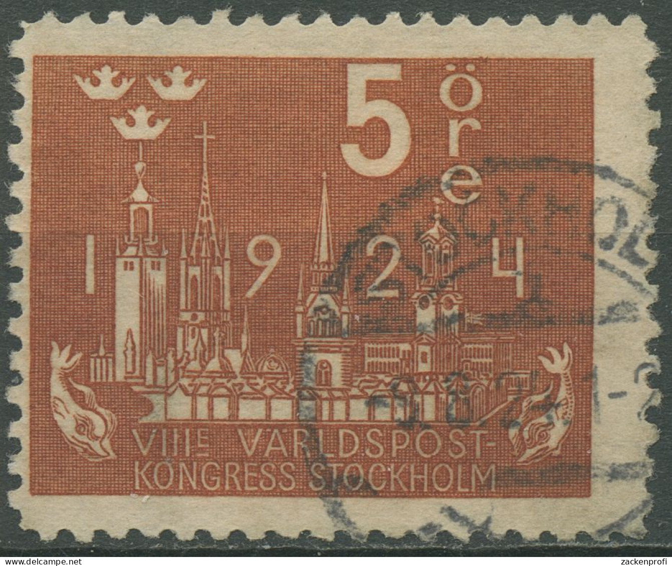 Schweden 1924 Weltpostkongress Stockholm Kirchtürme 144 Gestempelt - Used Stamps