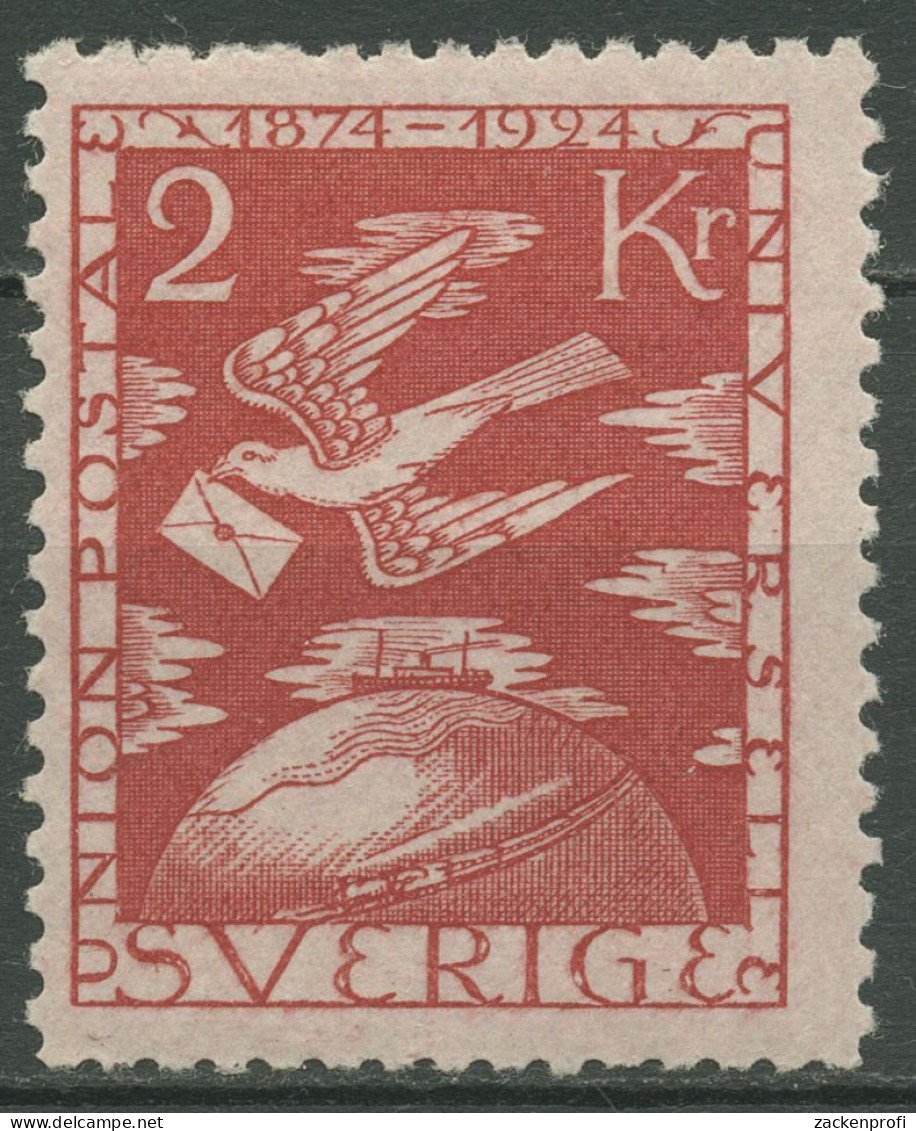 Schweden 1924 50 Jahre Weltpostverein UPU Brieftaube 172 Mit Falz - Neufs