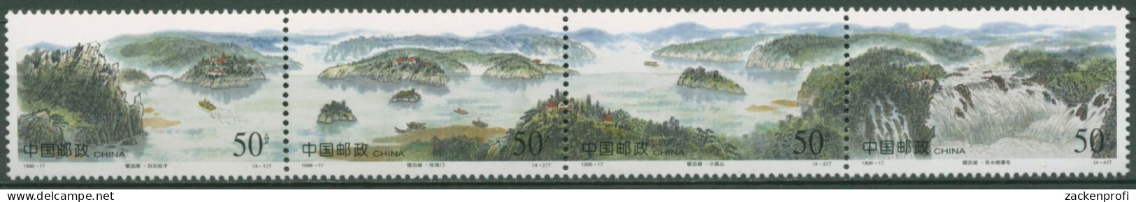 China 1998 Jingpo-See Wasserfall 2930/33 ZD Postfrisch (C62752) - Ungebraucht