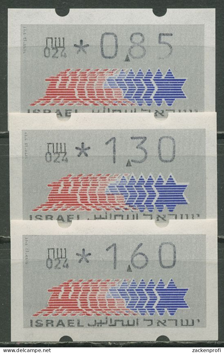 Israel ATM 1990 Hirsch Automat 024 Porto-Satz 3 Werte ATM 3.4.24 S 6 Postfrisch - Automatenmarken (Frama)