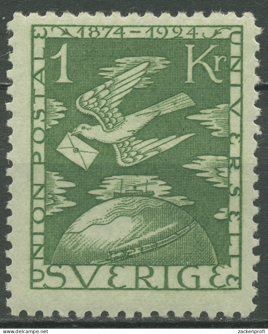 Schweden 1924 50 Jahre Weltpostverein UPU Brieftaube 171 Mit Falz - Nuovi