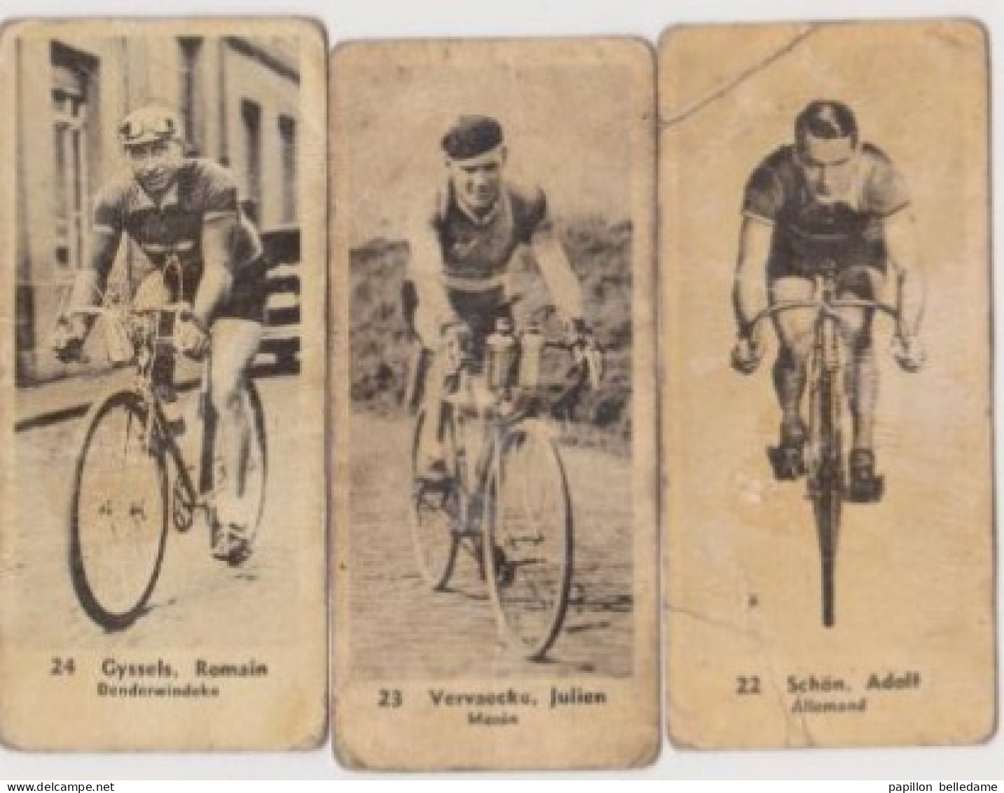 2 Coureurs Cyclistes Belges  Romain GYSSELS Et Julien VERVAECKE - 1 Coureur Allemand  Adolf  Schön . - Andere & Zonder Classificatie