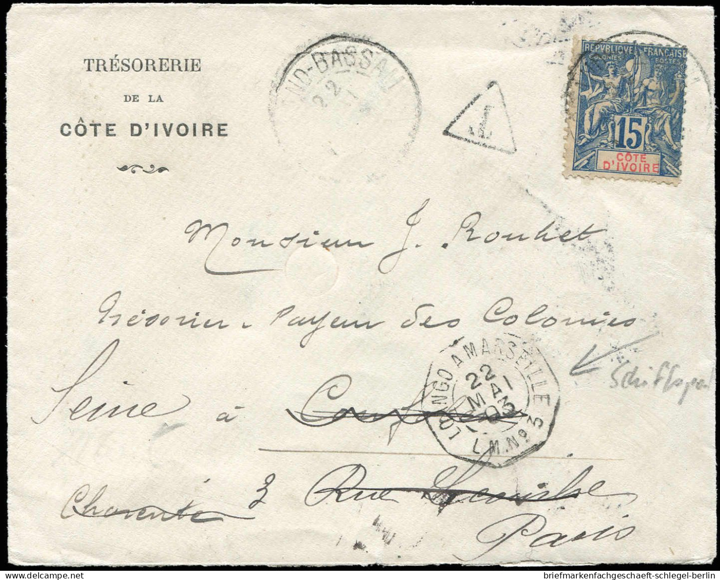 Elfenbeinküste, 1903, 6, Brief - Costa De Marfil (1960-...)