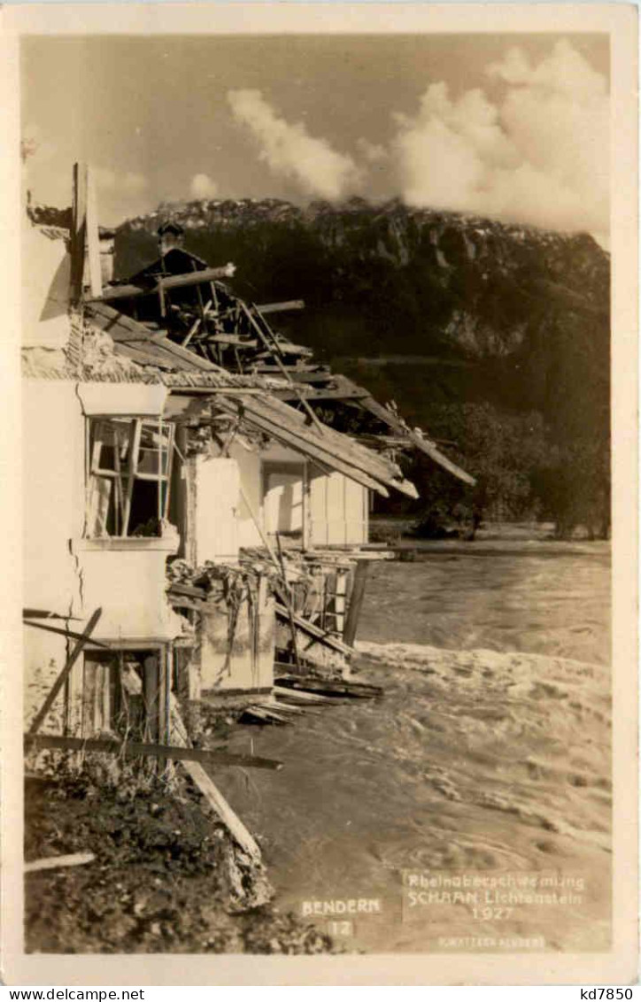 Bendern - Rheinüberschwemmung Schaan 1927 - Liechtenstein