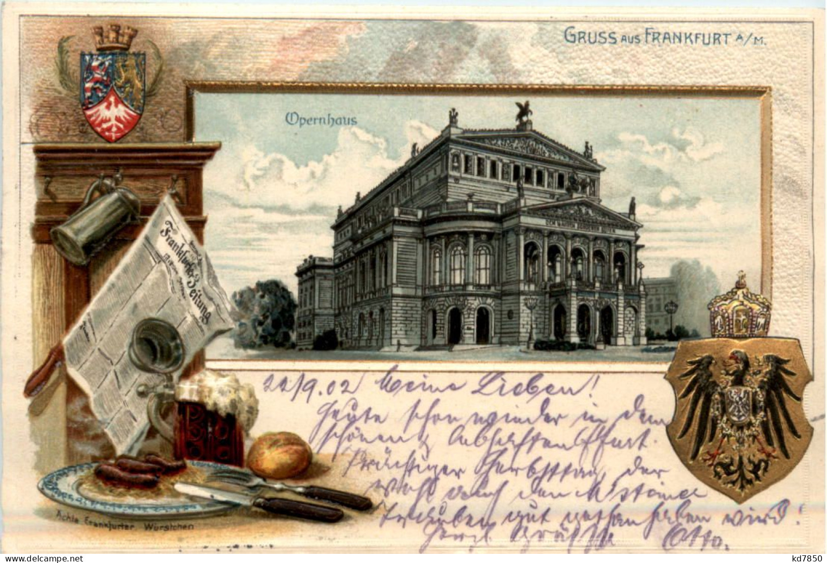 Gruss Aus Frankfurt - Opernhaus - Litho - Frankfurt A. Main