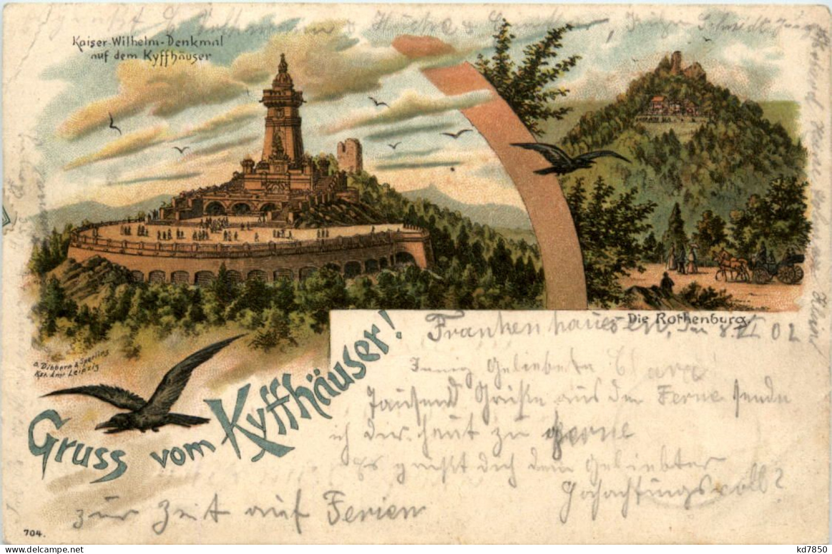 Kyffhäuser - Kaiser Wilhelm Denkmal - Litho - Kyffhaeuser