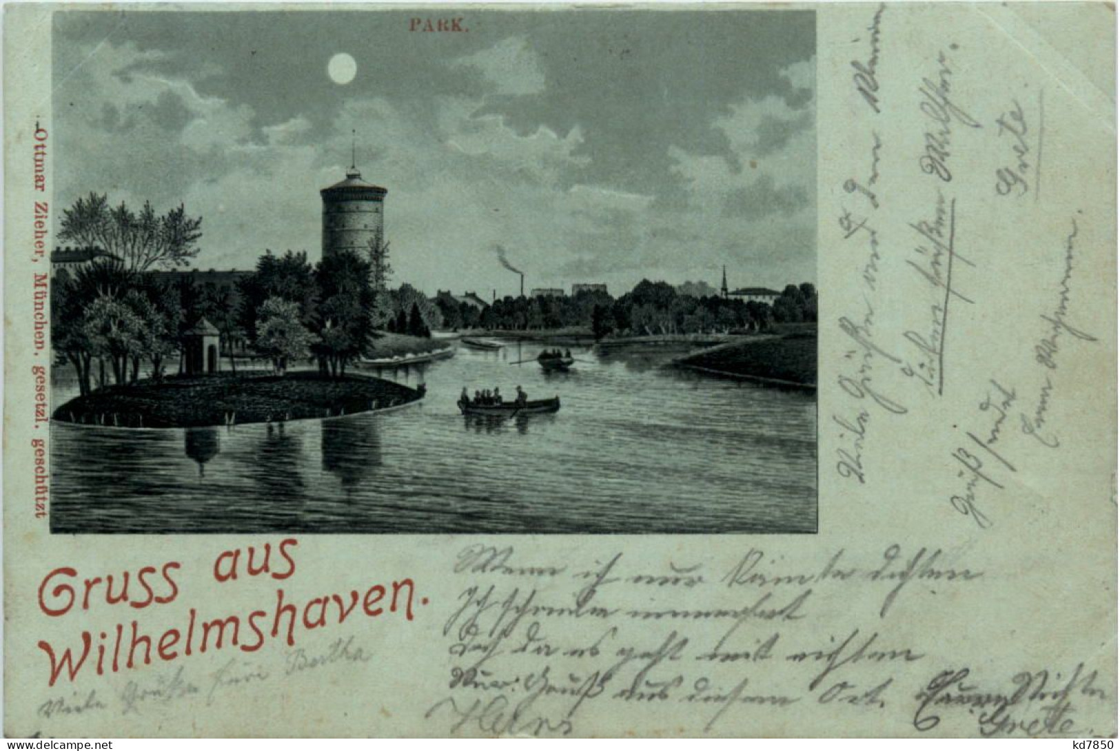 Gruss Aus Wilhelmshaven - Park - Litho - Wilhelmshaven