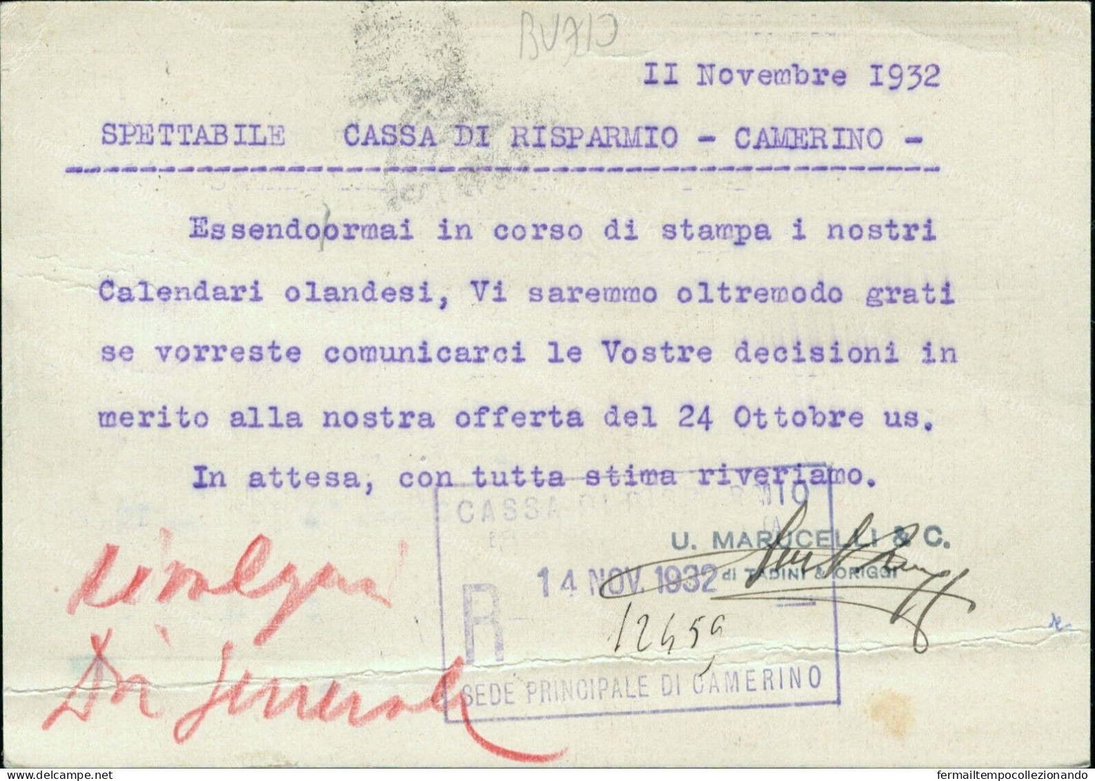 Bu710 Cartolina Pubblicitaria Milano Ditta U.marucelli Tipografia - Milano (Milan)