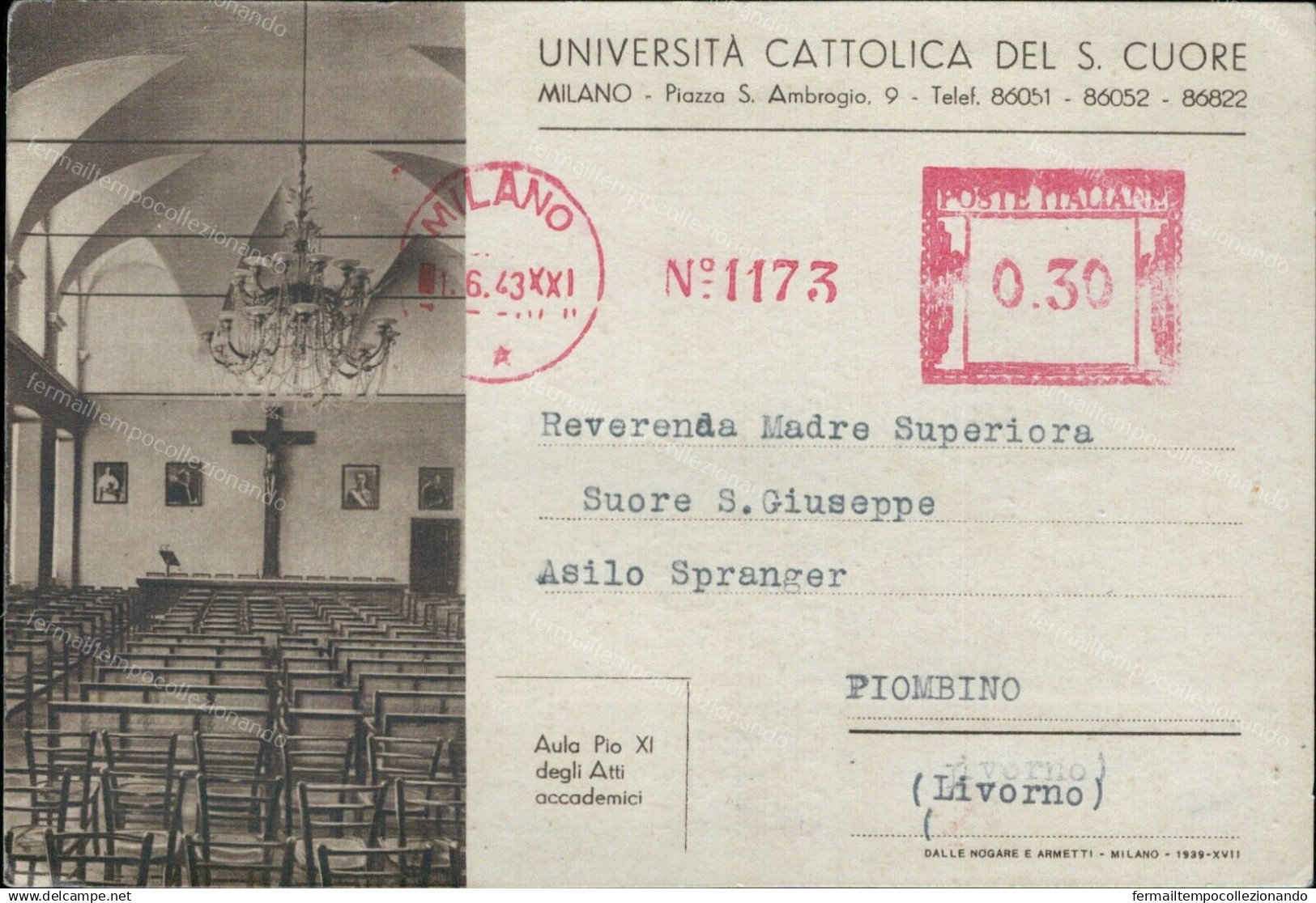 Bu711 Cartolina Pubblicitaria Milano Citta' Universita' Cattolica S.cuore - Milano