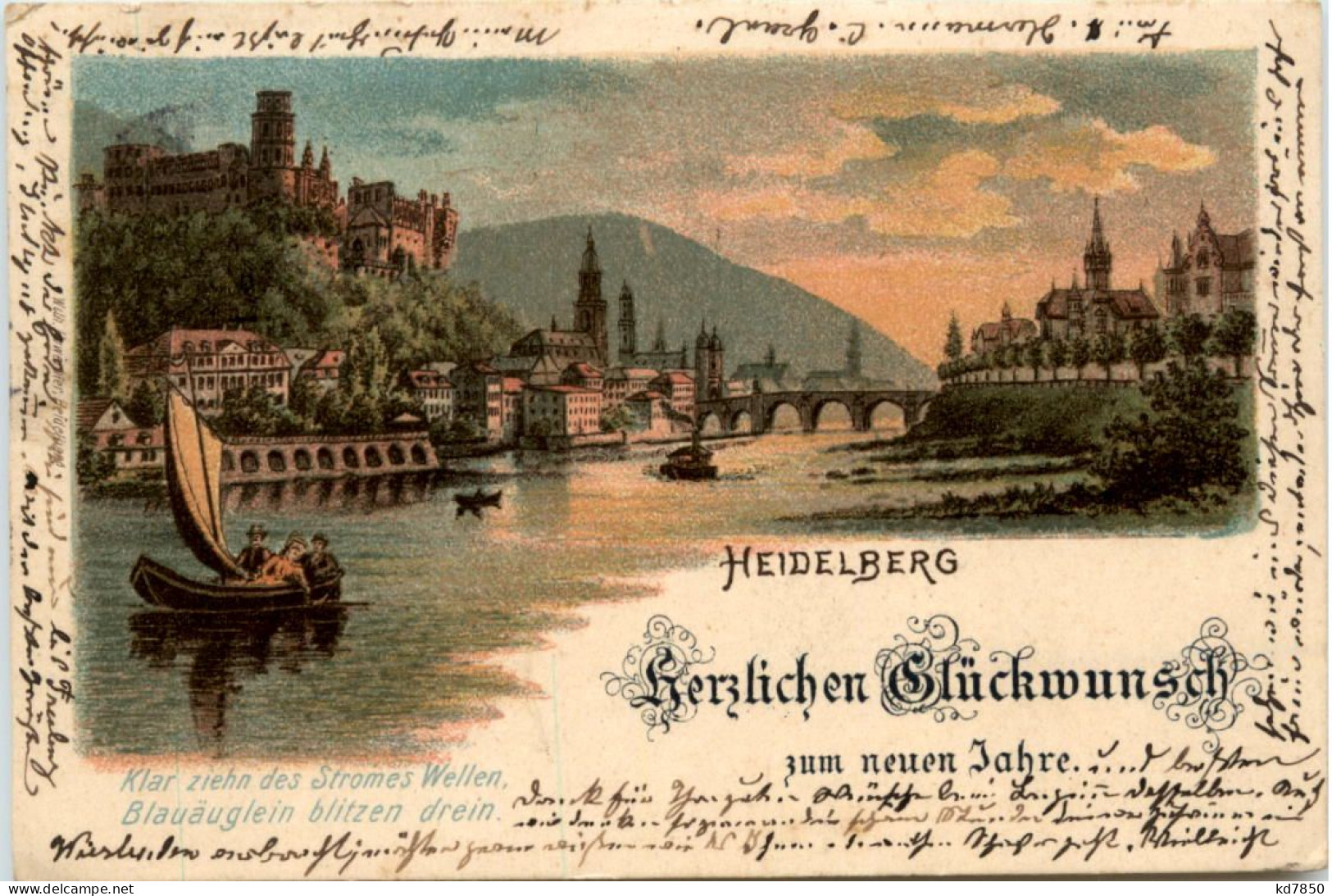 Heidelberg Neujahr - Litho - Heidelberg