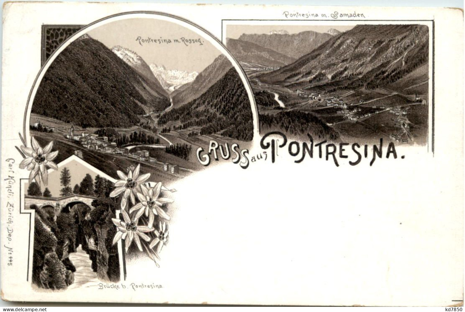 Gruss Aus Pontresina - Litho Carl Künzli - Pontresina