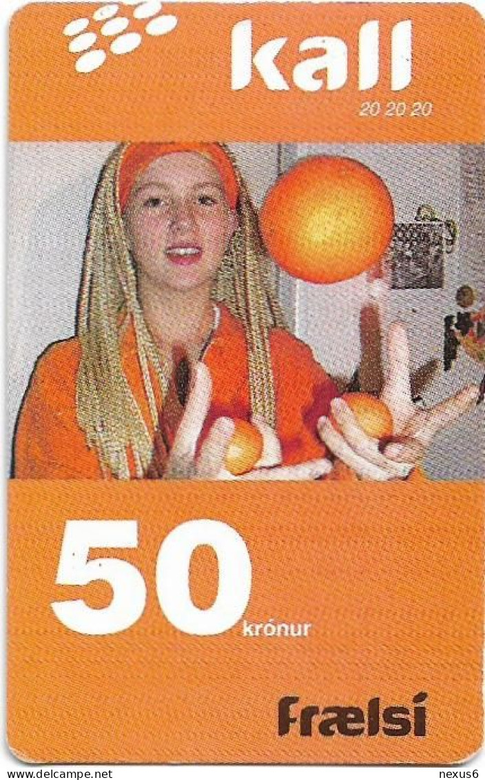 Faroe - Kall - Girl With Oranges, Exp.01.2007, GSM Refill 50Kr, Used - Faeroër