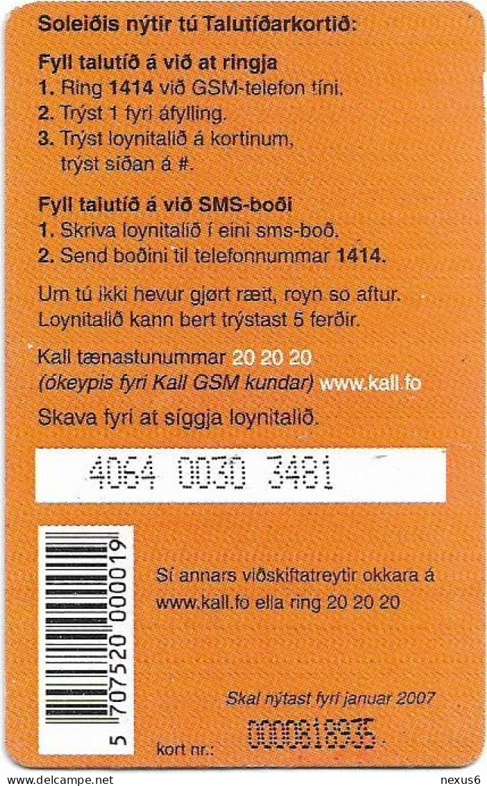 Faroe - Kall - Girl With Oranges, Exp.01.2007, GSM Refill 50Kr, Used - Islas Faroe