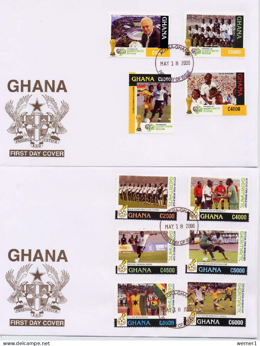 Ghana 2006 Football Soccer World Cup Set Of 10 On 2 FDC - 2006 – Germany