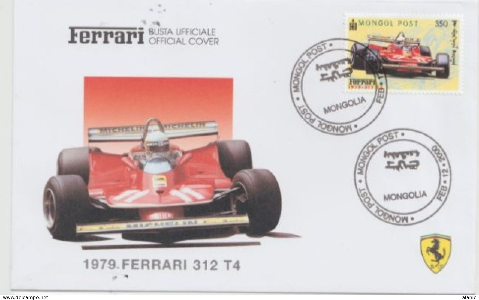 Mongol Post 12/02/2000-FDC-Enzo Ferrari-AUTOMOBILES FERRARI-SERIE DE 6 VALEURS-TBE--AUTOMOB - Autos