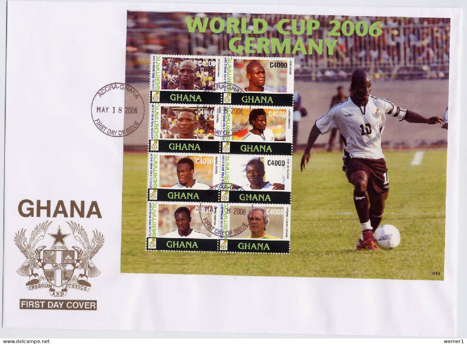 Ghana 2006 Football Soccer World Cup Set Of 2 Sheetlets On 2 FDC - 2006 – Alemania