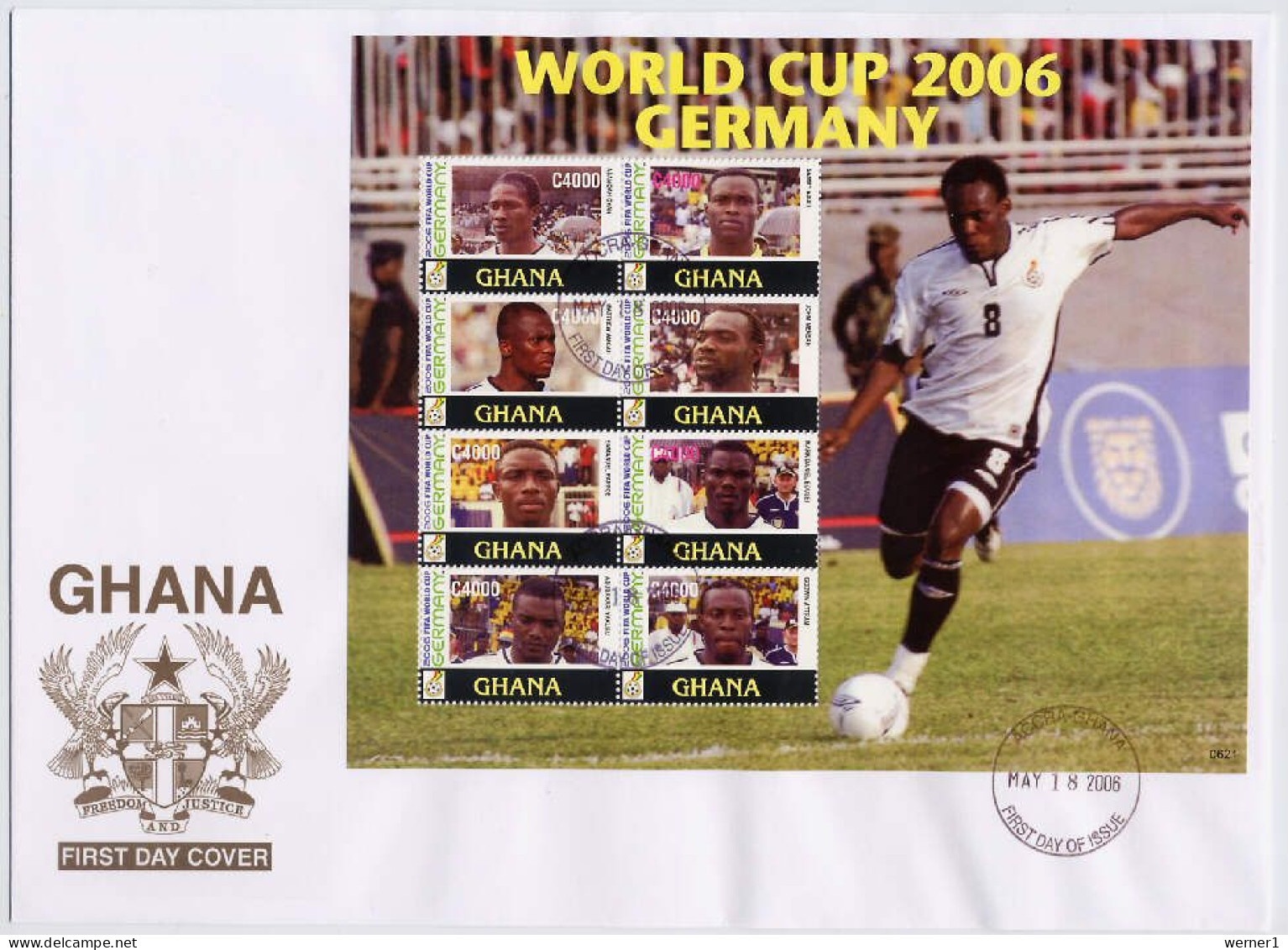 Ghana 2006 Football Soccer World Cup Set Of 2 Sheetlets On 2 FDC - 2006 – Alemania