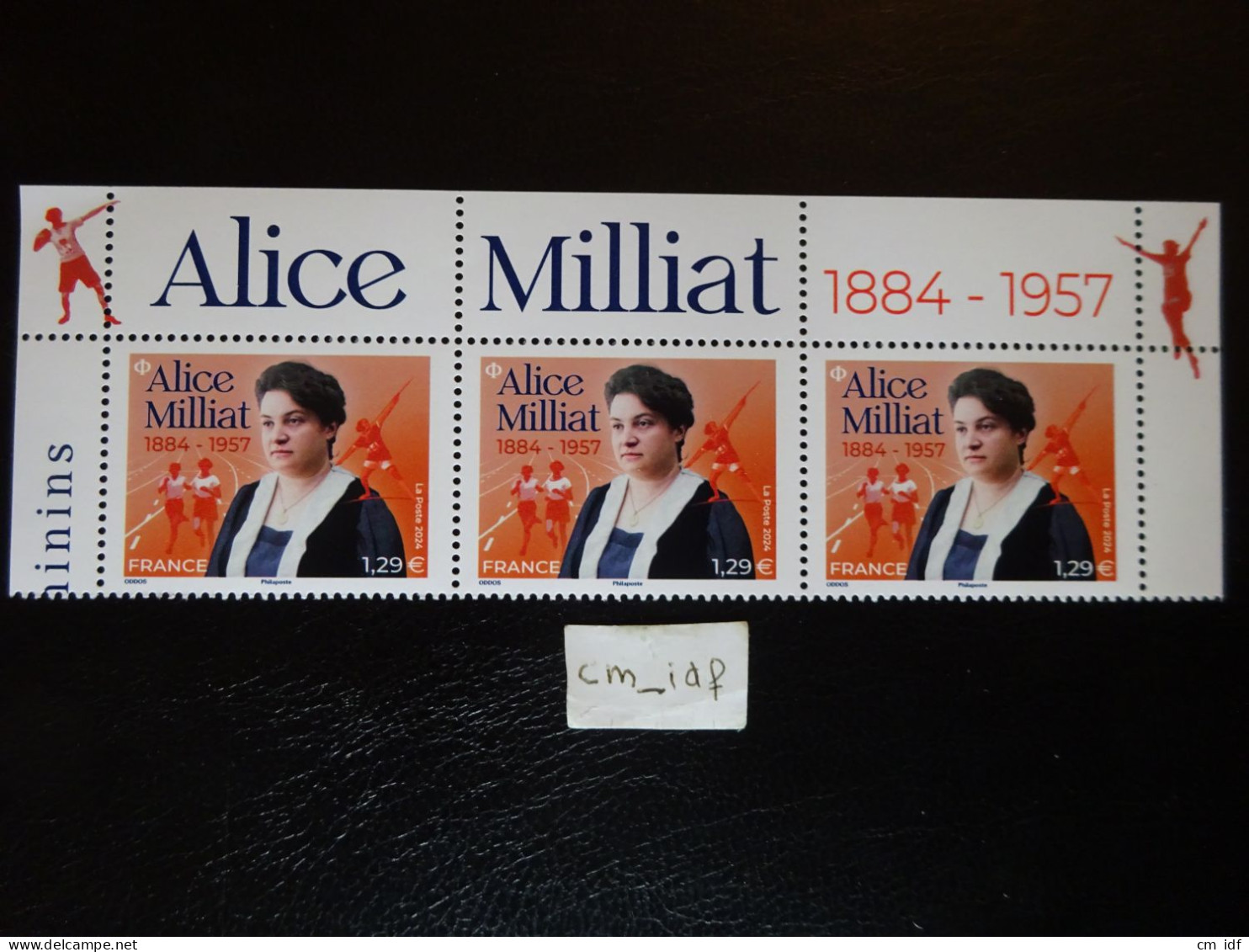 2024 FRANCE HAUT DE FEUILLE ILLUSTRÉ DE 3 TIMBRES À 1,29 EURO " ALICE MILLIAT 1884 - 1957 "  Neuf** SPORT FÉMININ - Unused Stamps