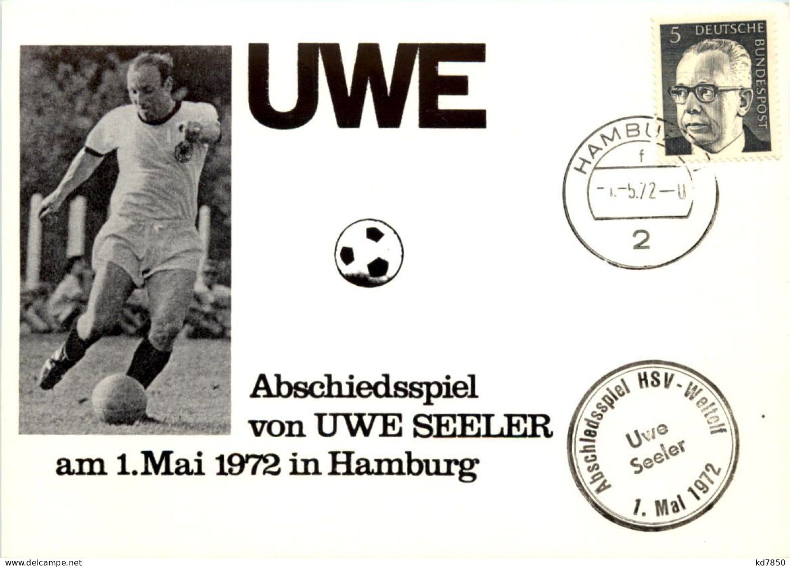 Fussball UWE Seeler Abschiedsspiel 1972 - Football