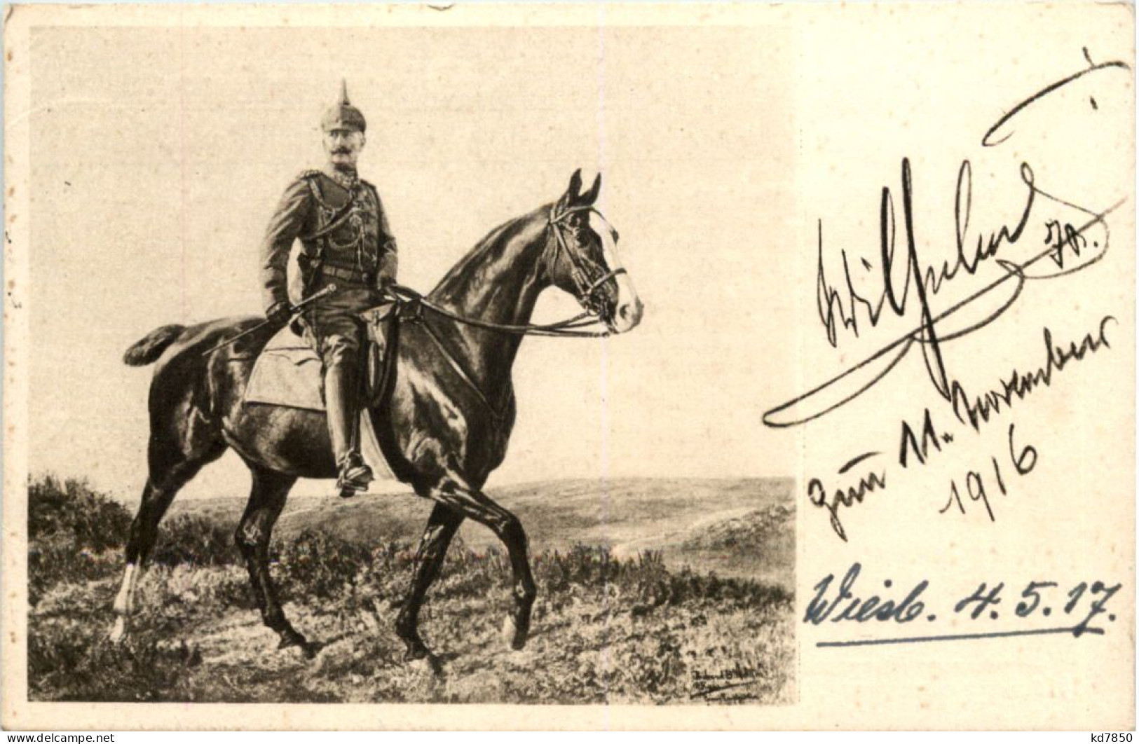 Wilhelm II Auf Einem Pfrd - Familles Royales
