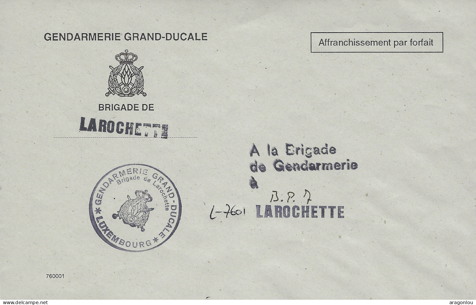 Luxembourg - Luxemburg -  Lettre   -  Adressé à La Brigade De Gendarmerie à Larochette - 1921-27 Charlotte Voorzijde