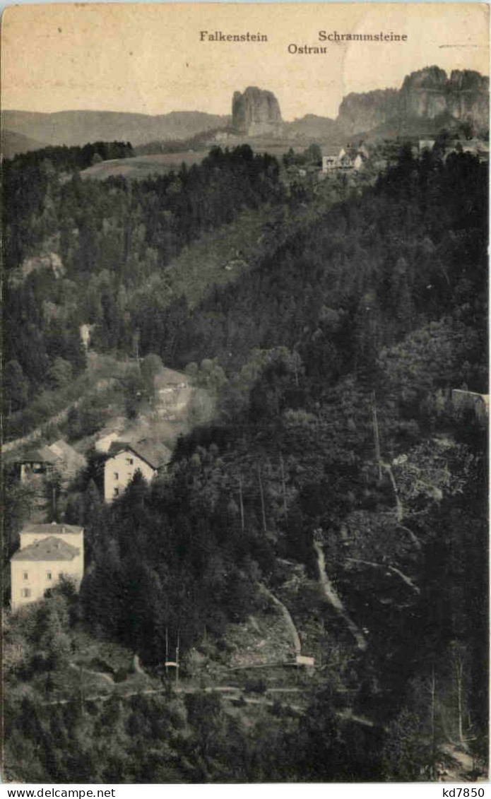 Ostrau, Falkenstein - Schrammsteine - Bad Schandau