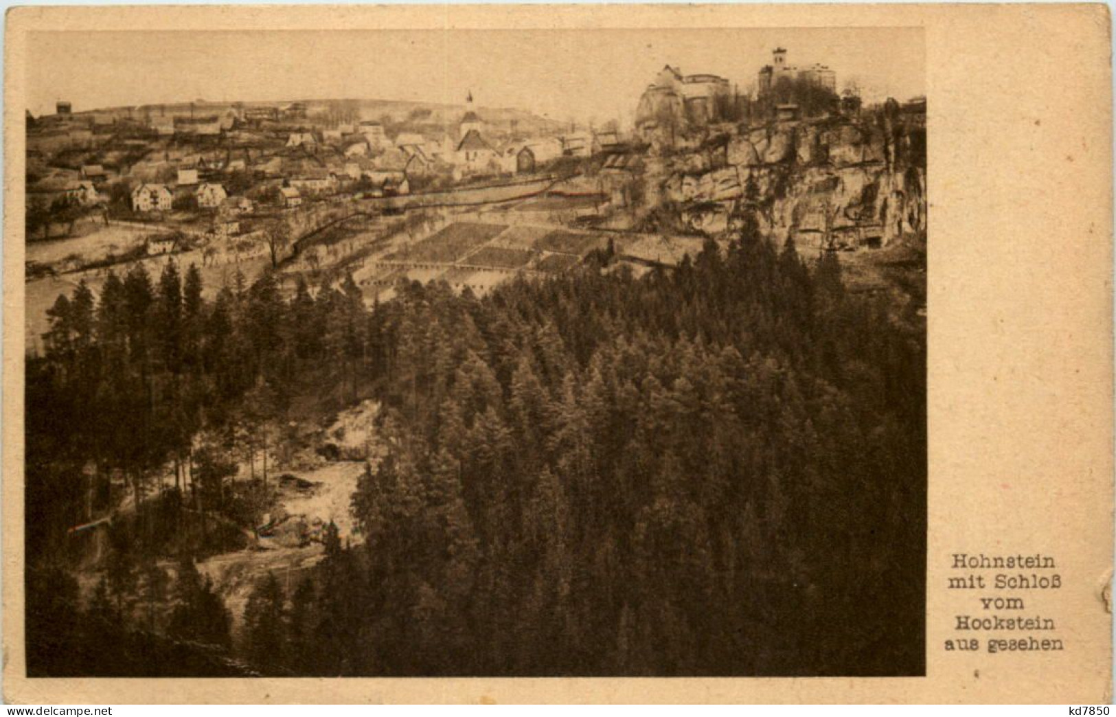 Sächs. Schweiz, Hohnstein, Mit Schloss Vom Hockstein Aus Gesehen - Hohnstein (Sächs. Schweiz)