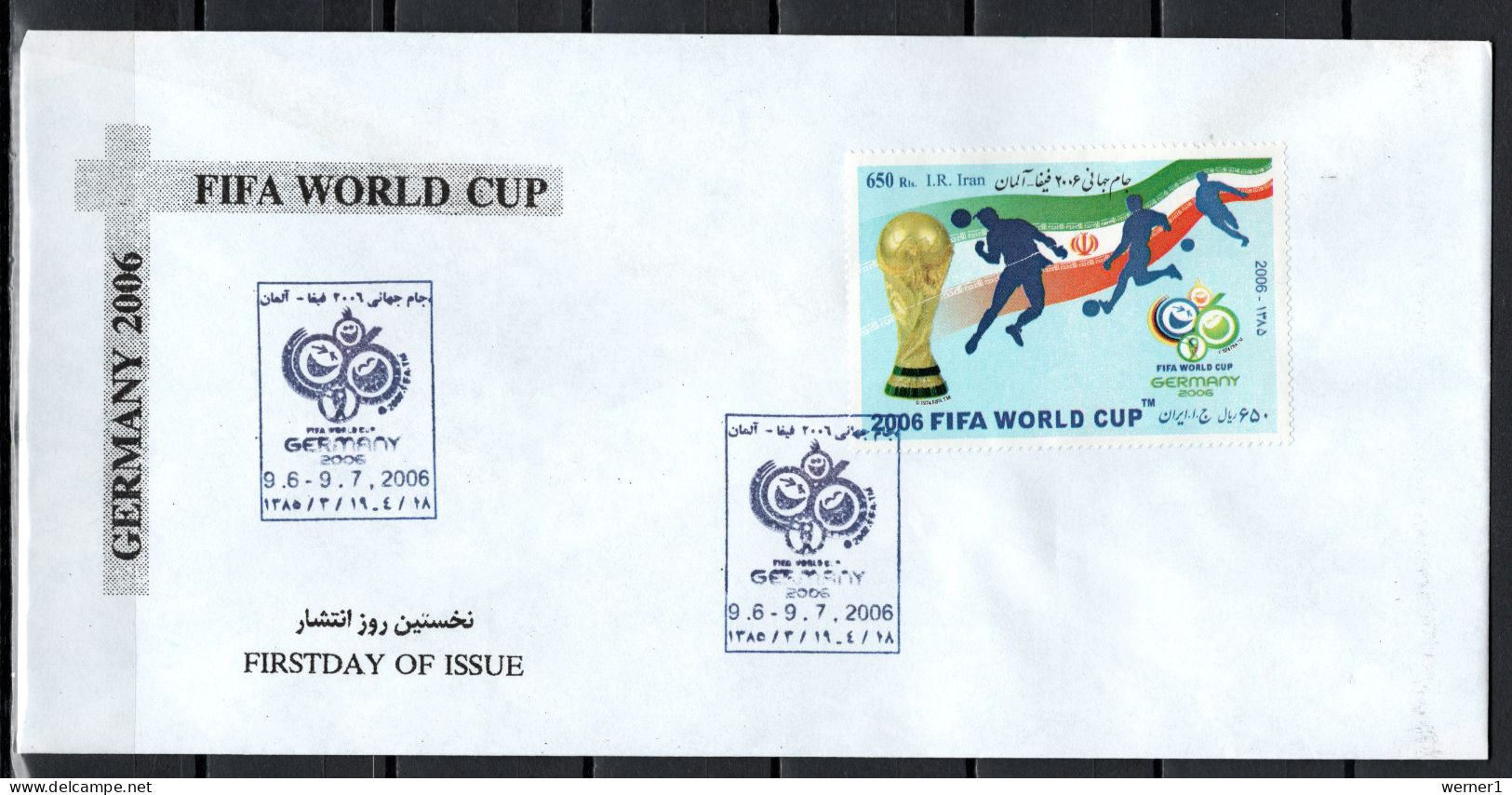 Iran 2006 Football Soccer World Cup Stamp On FDC - 2006 – Deutschland