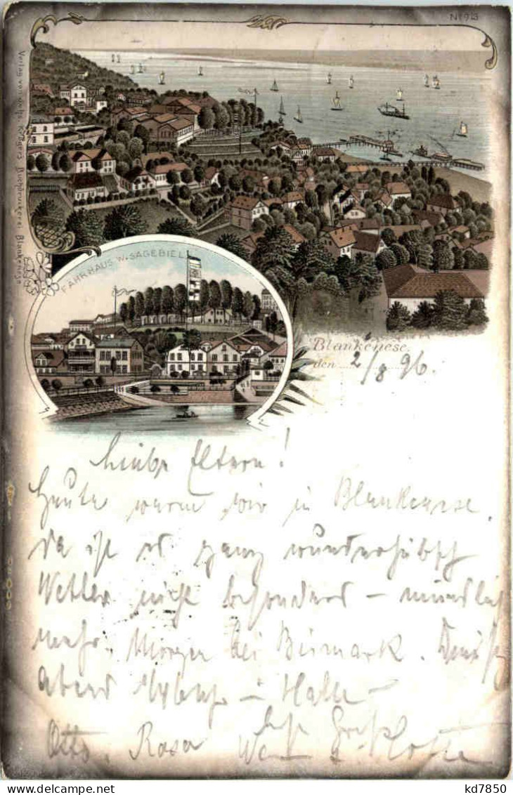 Hamburg - Blankenese - Litho 1896 - Blankenese