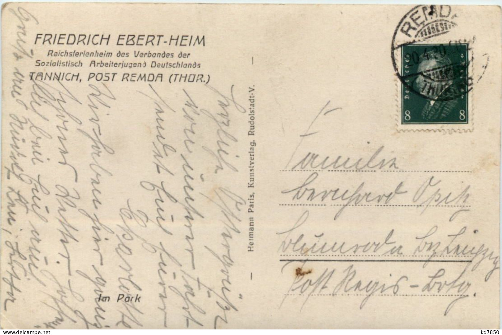 Tännich - Post Remda - Friedrich Ebert Heim - Rudolstadt