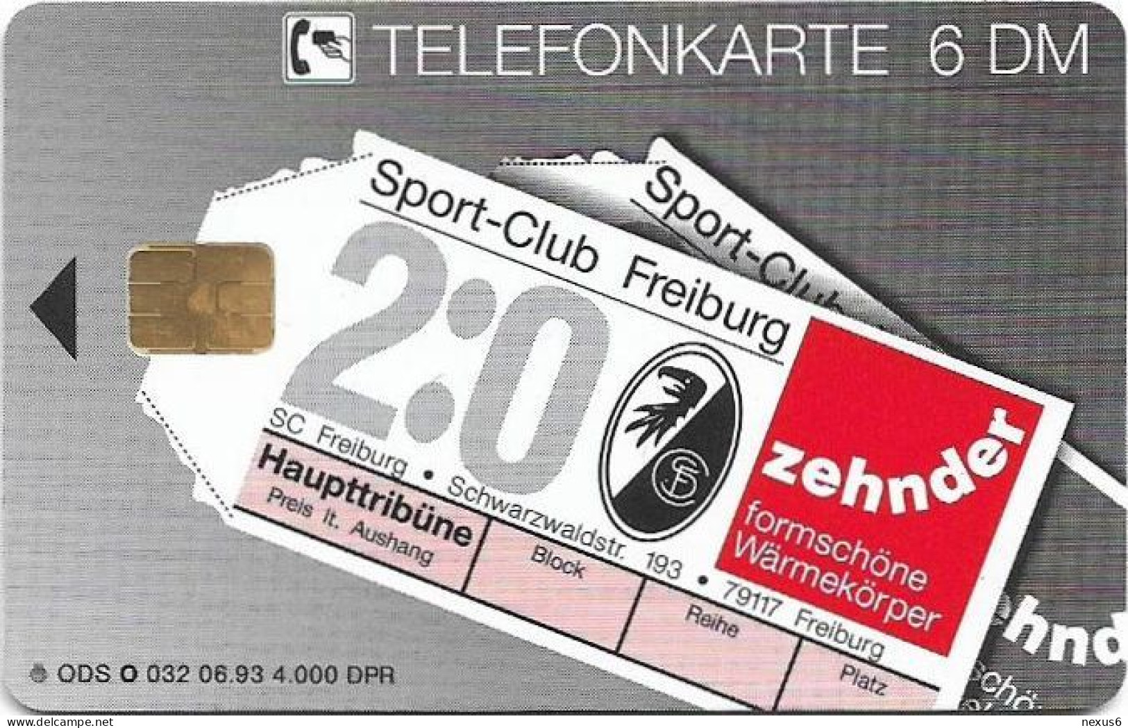 Germany - Sport-Club Freiburg - Dreisamstadion Freiburg - O 0032 - 06.1993, 6DM, 4.000ex, Mint - O-Series: Kundenserie Vom Sammlerservice Ausgeschlossen