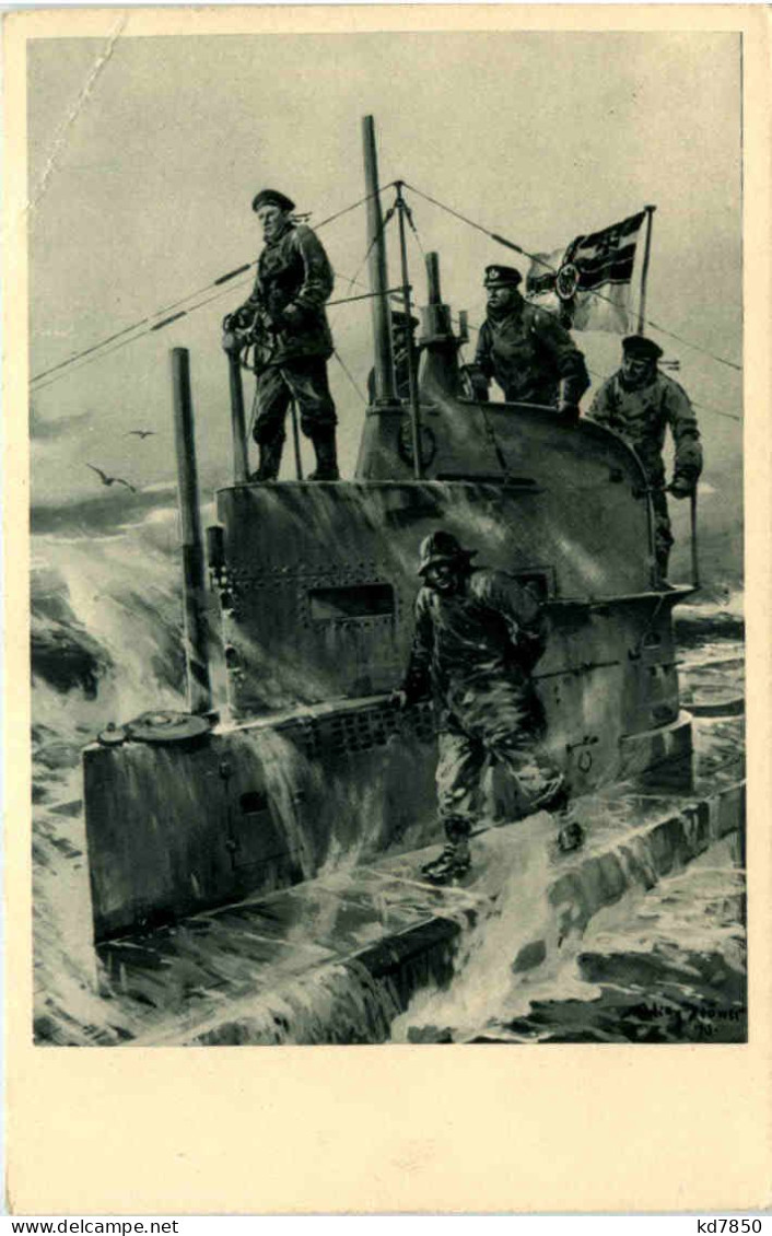 U-Boot-Tag 1917 - Künstler AK Willy Stöwer - Sous-marins