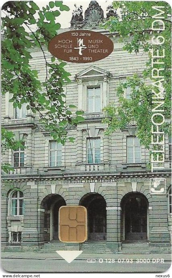 Germany - Leipzig 3 – Hochschule Für Musik Und Theater - O 0128 - 07.1993, 6DM, 3.000ex, Mint - O-Series: Kundenserie Vom Sammlerservice Ausgeschlossen