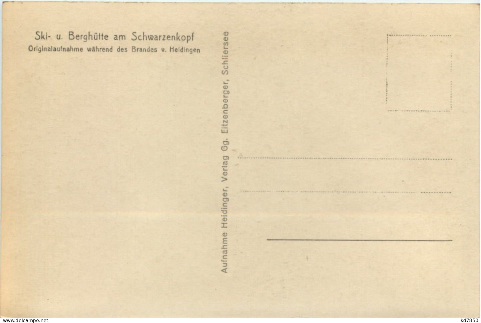 Ski Und Berghütte Am Schwarzenkopf Abgebrannt 1927- Schliersee - Schliersee