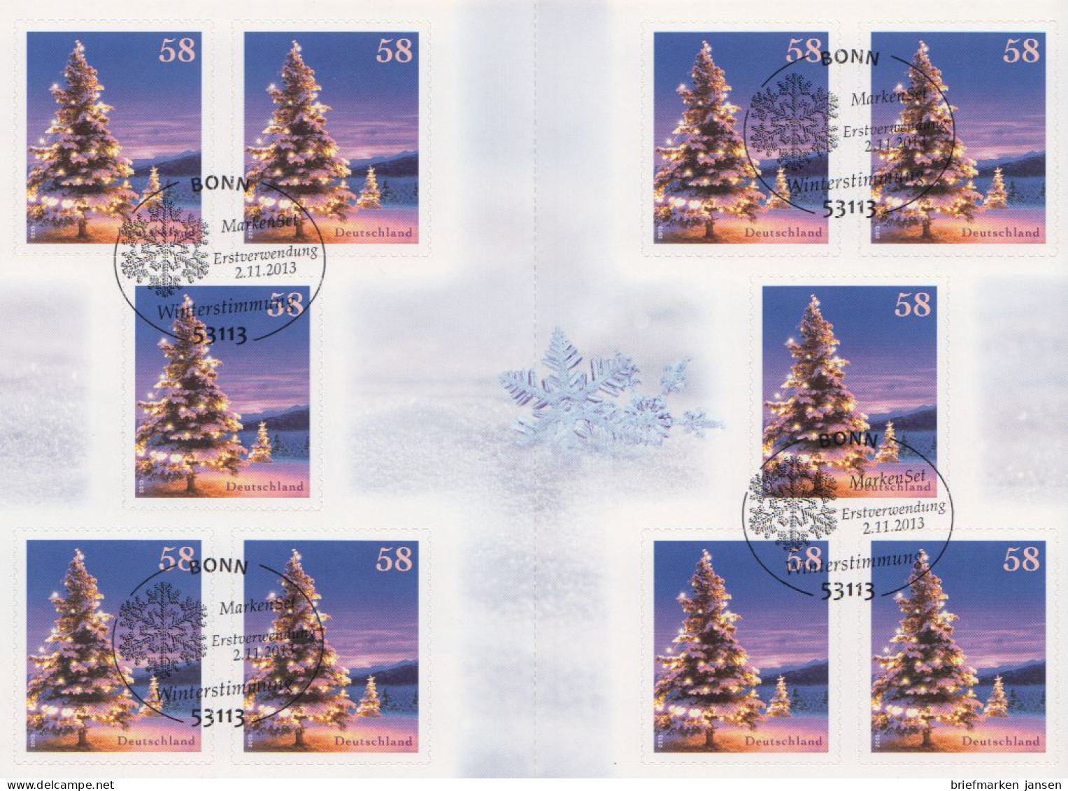 D,Bund Mi.Nr. MH 95 Winterstimmung, Weihnachtsbaum, Skl. (mit 10xMiNr.3041) - Sonstige & Ohne Zuordnung