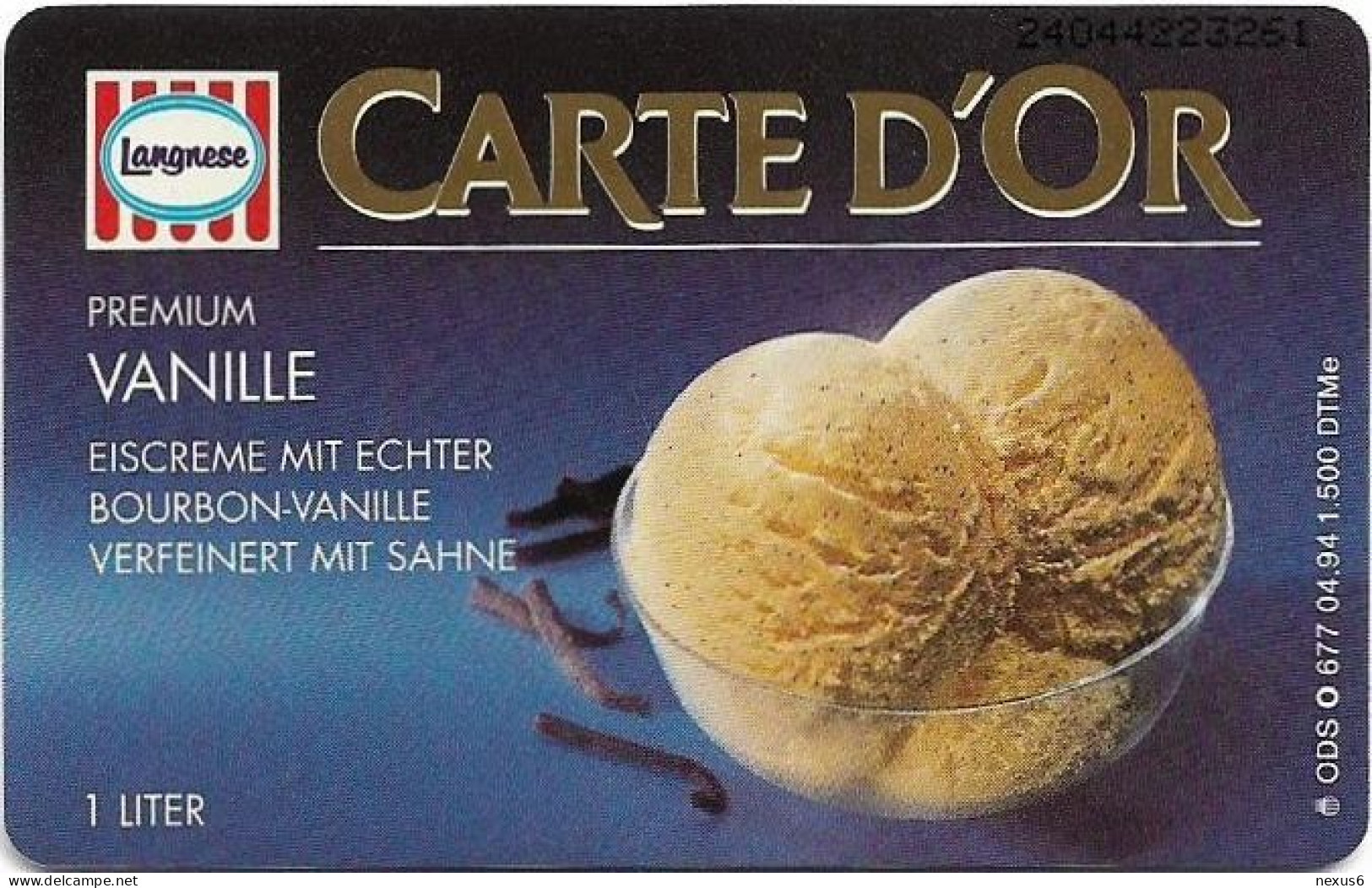 Germany - Langnese Eis 7 - Carte D'Or 3 - O 0677 - 04.1994, 6DM, 1.500ex, Mint - O-Series : Customers Sets