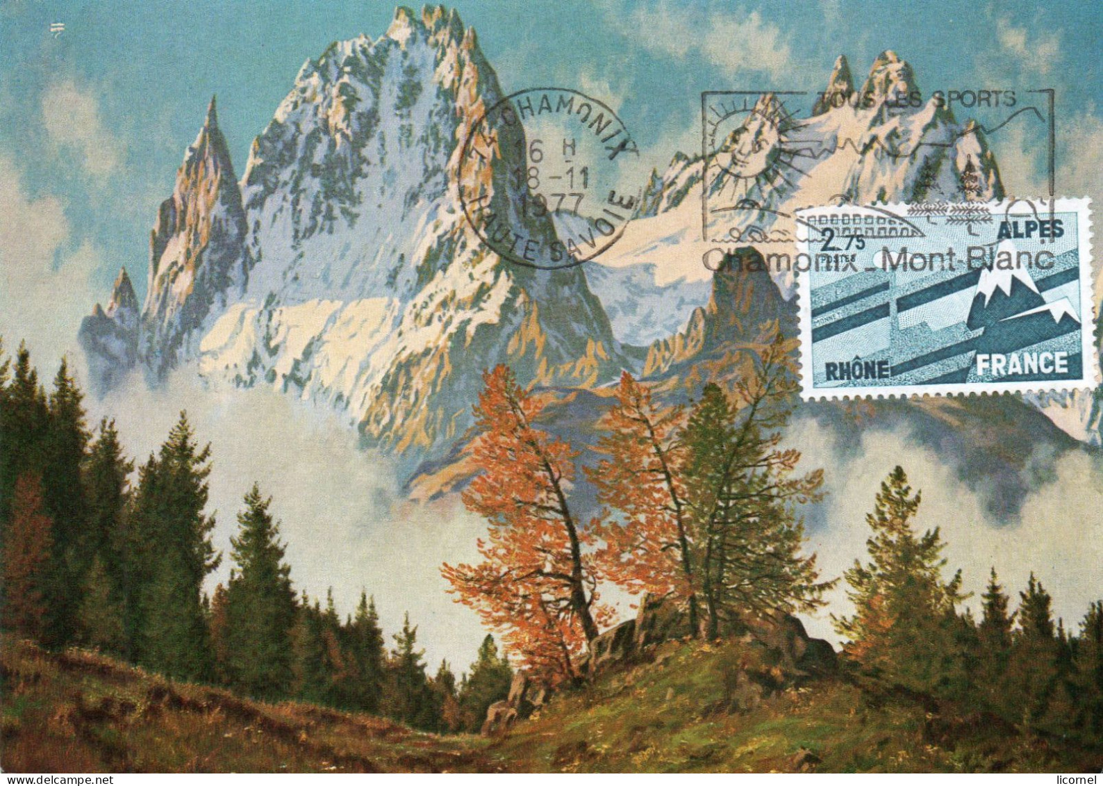 Carte  Maxi  1977 :MONT BLANC - 1970-1979