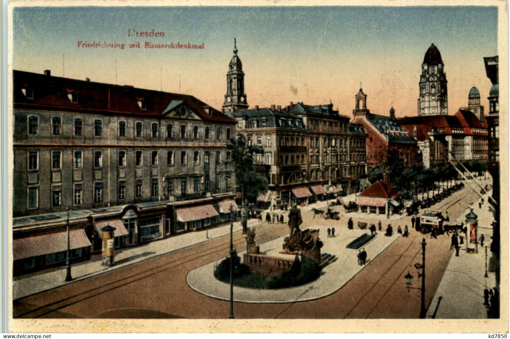 Dresden, Friedrichring Mit Bismarckdenkmal - Dresden