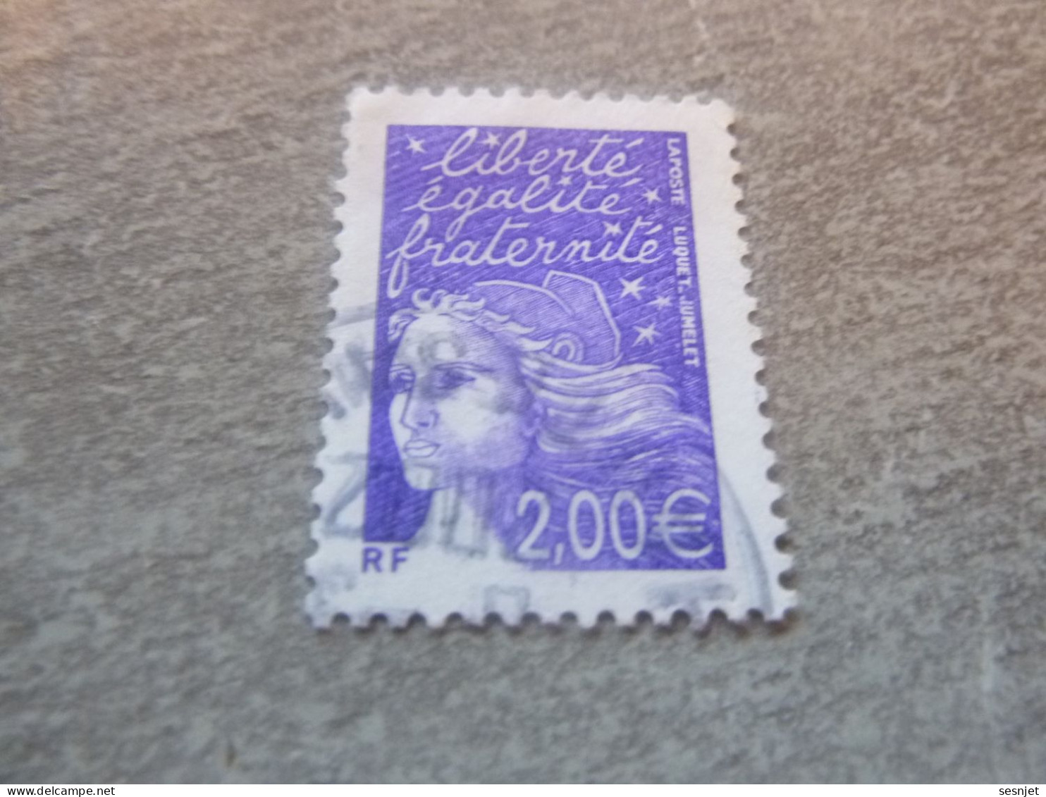 Marianne De Luquet - 2.00 € - Yt 3457 - Violet - Oblitéré - Année 2002 - - Used Stamps